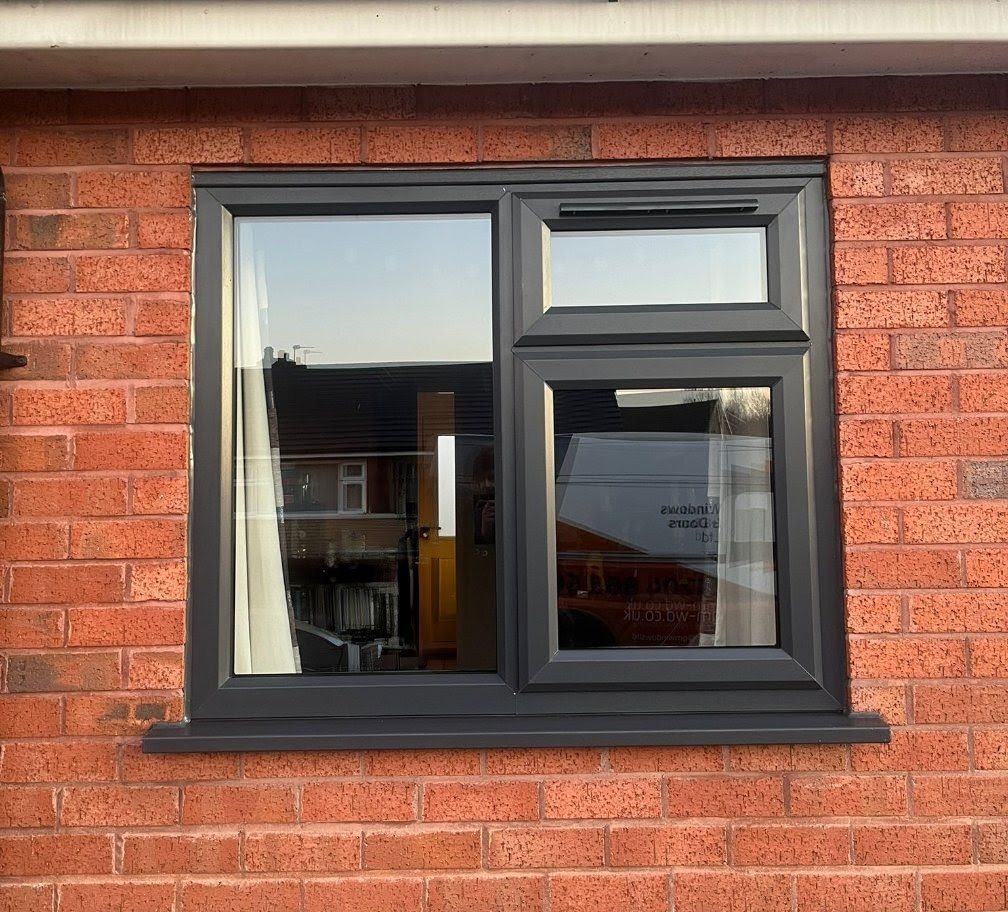 Grey uPVC casement windows